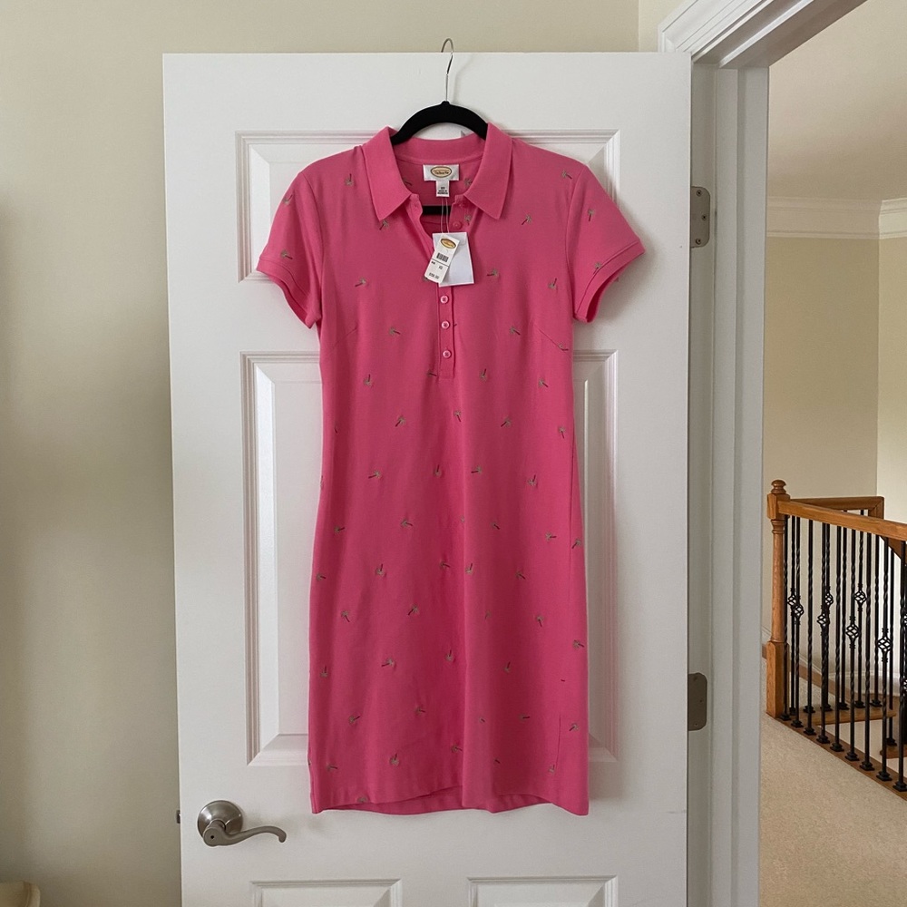Talbots Polo Style Dress with Palm Trees XS